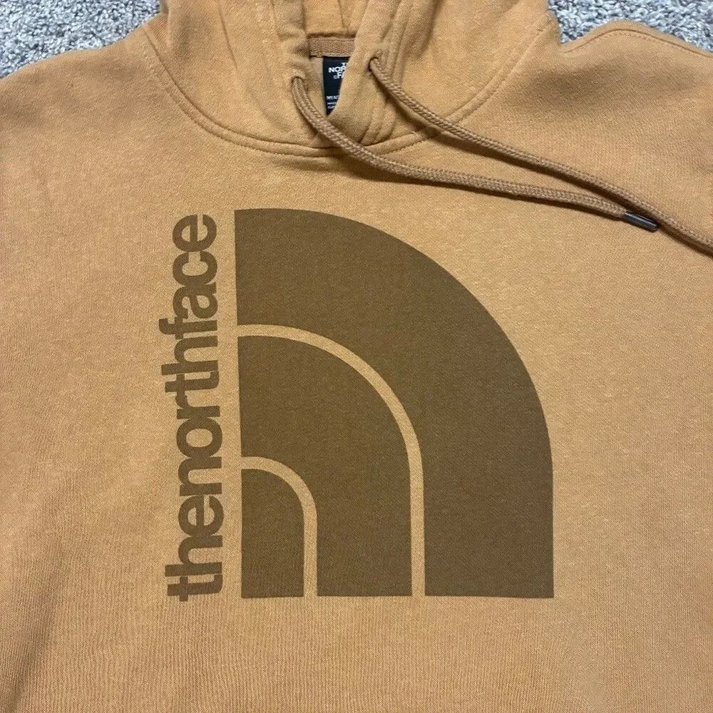 The North Face Men’s Small Pullover Hoodie Almond Butter Tan Half Dome Graphic
